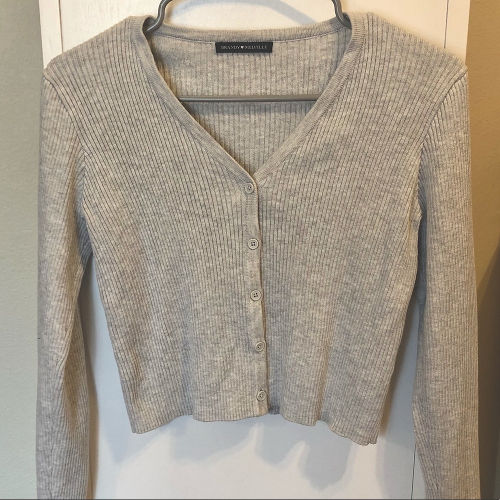 Brandy Melville Heather Grey Shannon Cardigan
